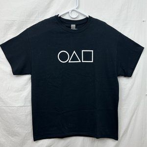 Squid Game Shapes Tee Unisex XL Black Gildan Ultra Cotton